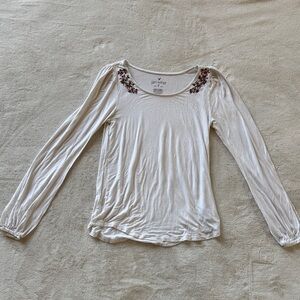 AE Soft & Sexy Long Sleeve Top with Embroidery